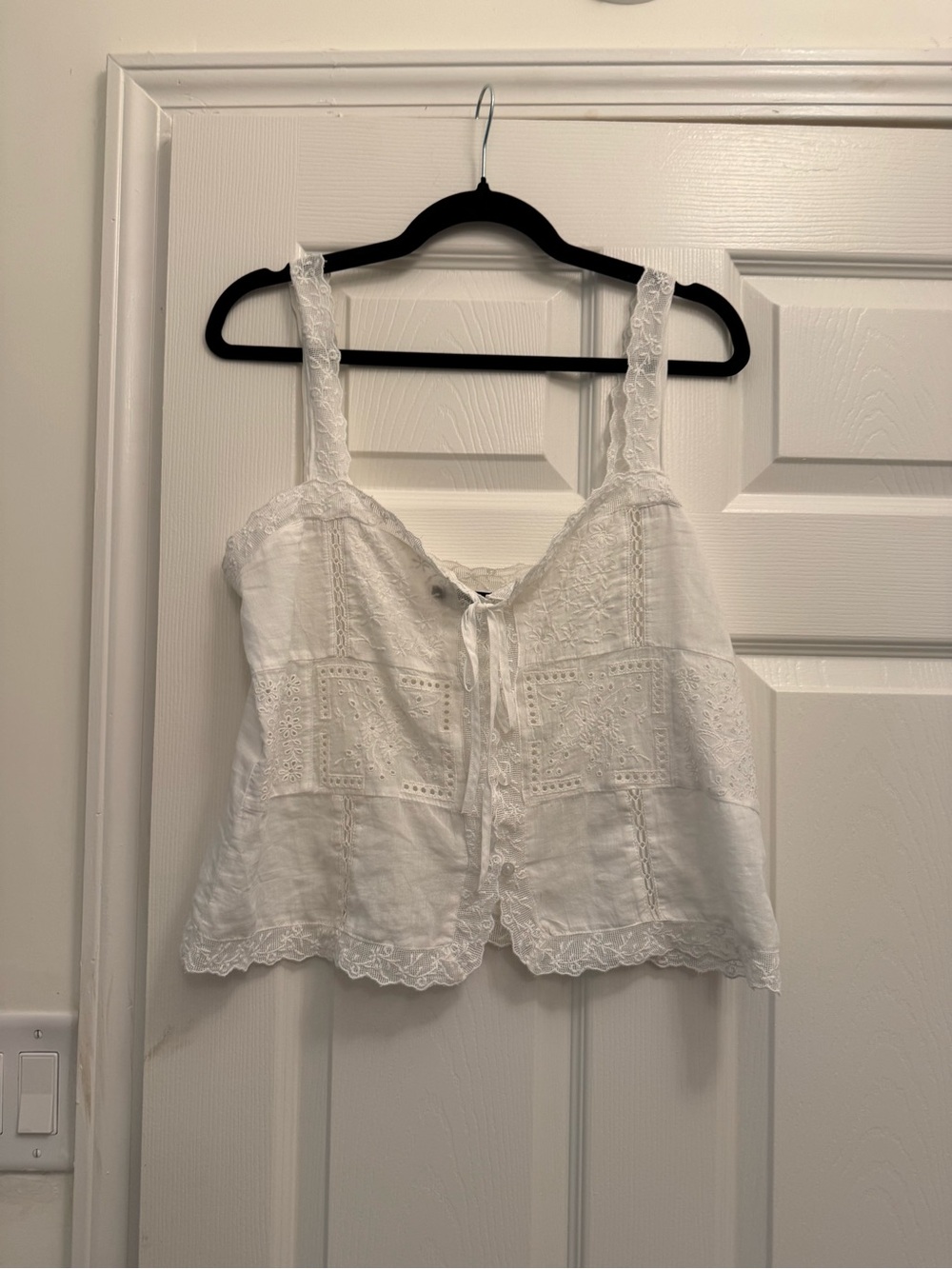 Zara Cotton Embroidered Tank